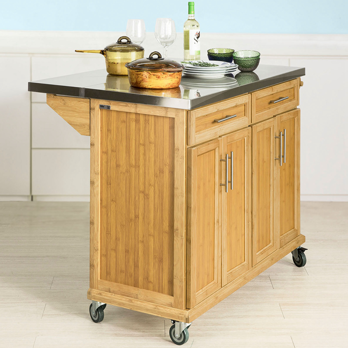 SoBuy® Extendable Worktop Kitchen Trolley Island Storage Cupboard