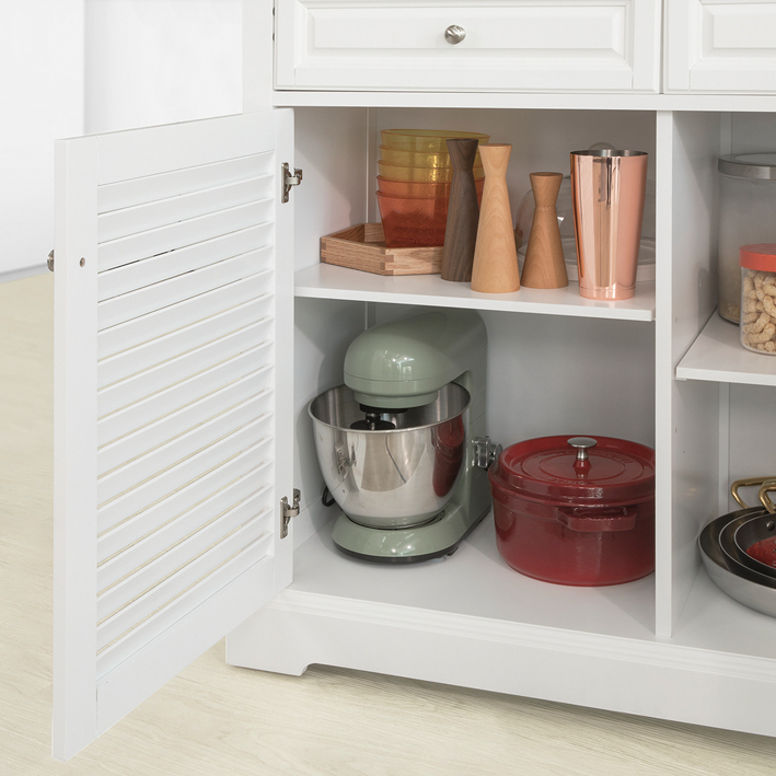 SoBuy Kücheninsel Küchenwagen mit erweiterbarer Arbeitsplatte Sideboard