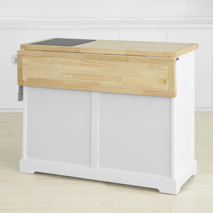 SoBuy Kücheninsel Küchenwagen mit erweiterbarer Arbeitsplatte Sideboard