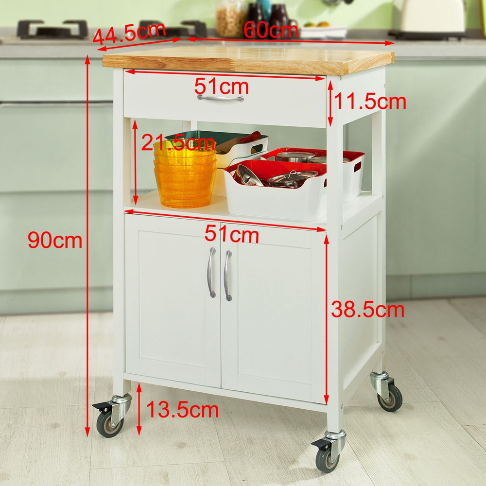 SoBuy Kitchen Trolley Cart with Doors Home Office Storage