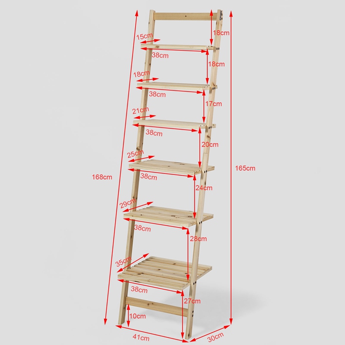 SoBuy Estantería Escalera de 6 Niveles Estante de pared Librería FRG161