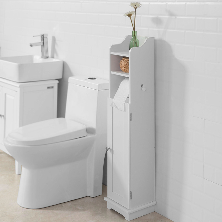 SoBuy Free Standing Wood Bathroom Toilet Roll Paper Holder