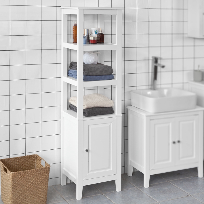 Sobuy Wood Standing Tall Boy Bathroom Storage Cabinet Unit White