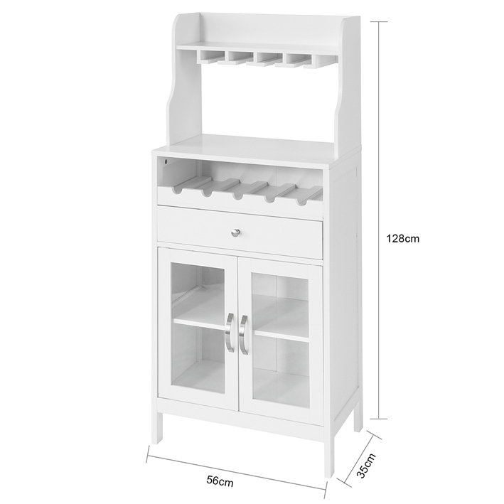 SoBuy Weinschrank Sideboard mit Weinregal Küchenschrank mit 1 Schublade
