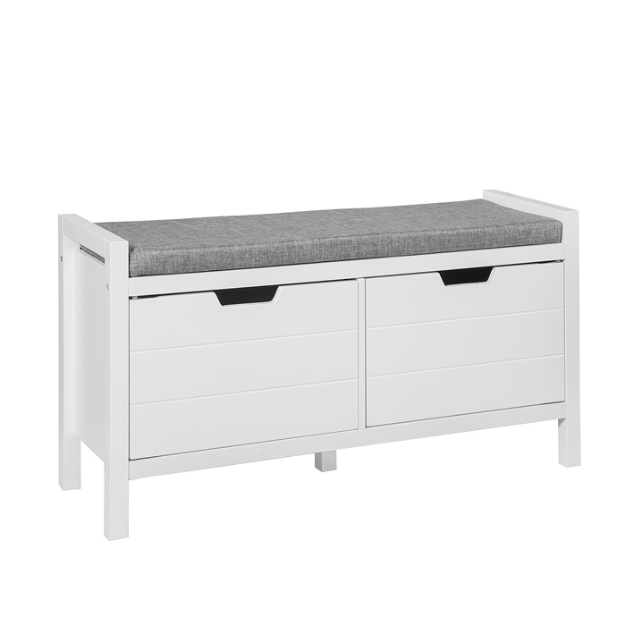 SoBuy Zapatero Banco con 2 Puertas para Guardar y Ordenar FSR63-W-T9,ES