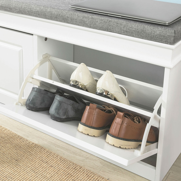 Sitzkommode Sitzbank Mit Stauraum Schuhbank Weiß | FSR86-W