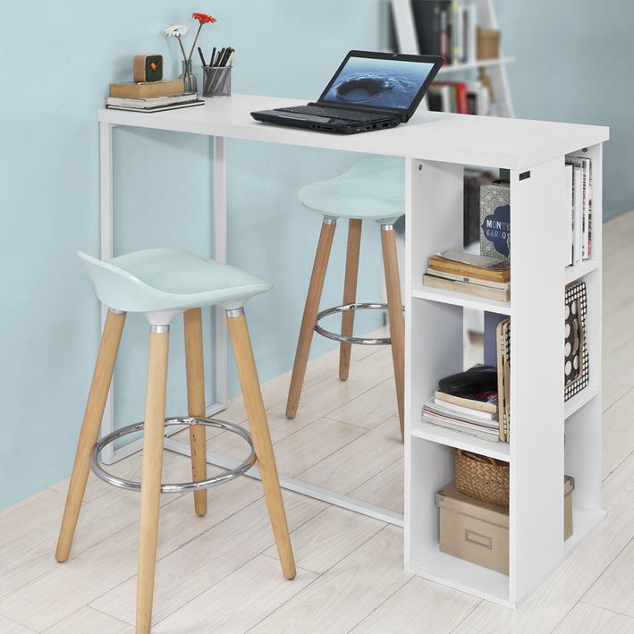 SoBuy® Bartisch,Beistelltisch,Stehtisch,Küchentheke,Küchenbartisch,Weiß